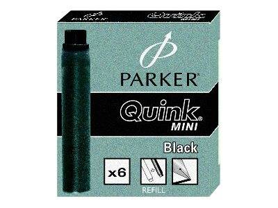 Parker Quink MINI - Tintenpatrone - Schwarz (Packung mit 6)