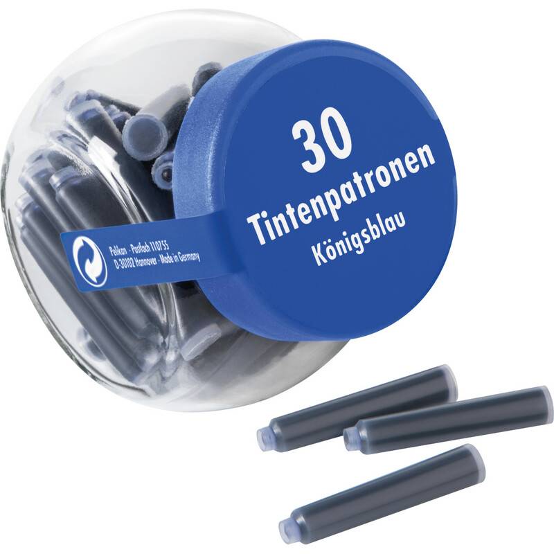 Pelikan Tintenpatronen im Glas, königsblau, 30er
