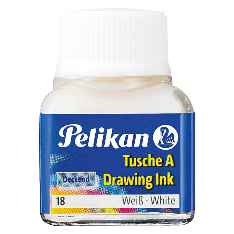 Pelikan Tusche A, Inhalt: 10 ml im Glas, Weiß (18)