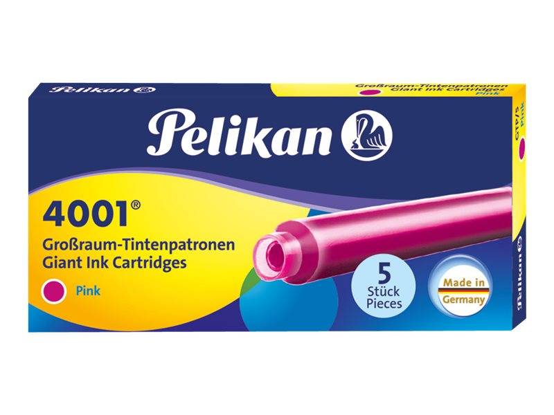 Pelikan 4001 Riesenpatronen in Rosa, Schachtel mit der Aufschrift 