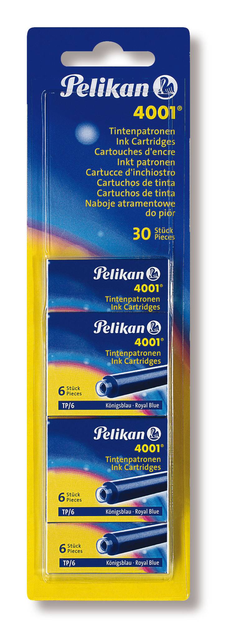 Pelikan 330845, Blau, Blau, Gelb, Füllfederhalter, Deutschland, Sichtverpackung, 30 Stück(e)