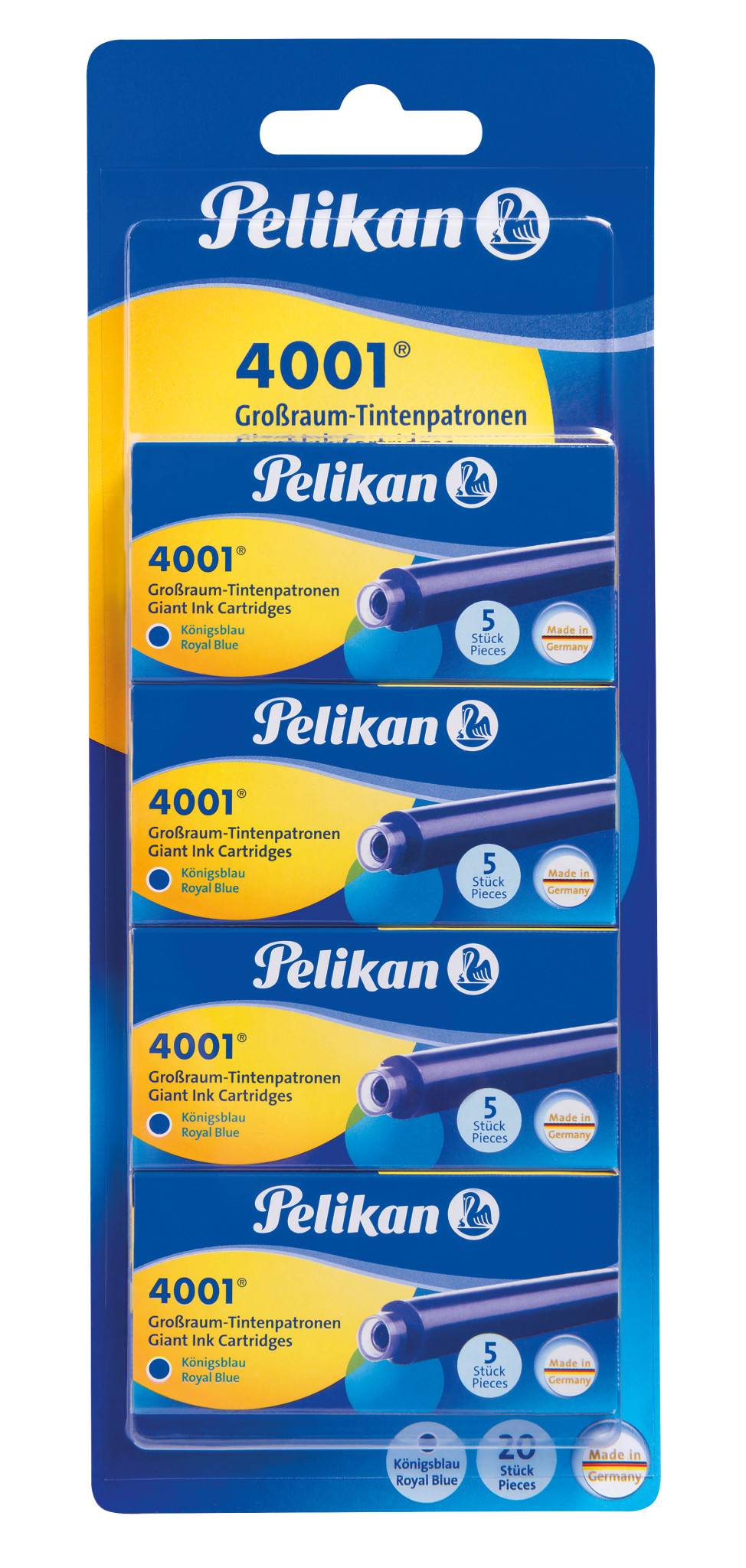 Pelikan 4001 GTP/5 - Tintenpatrone - nicht dauerhaft - Königsblau (Packung mit 20)