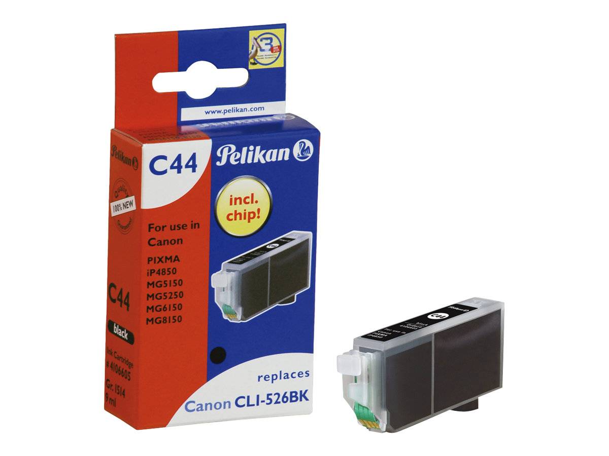 Pelikan C44 - 9 ml - Schwarz - kompatibel - Tintenpatrone (Alternative zu: Canon CLI-526BK)