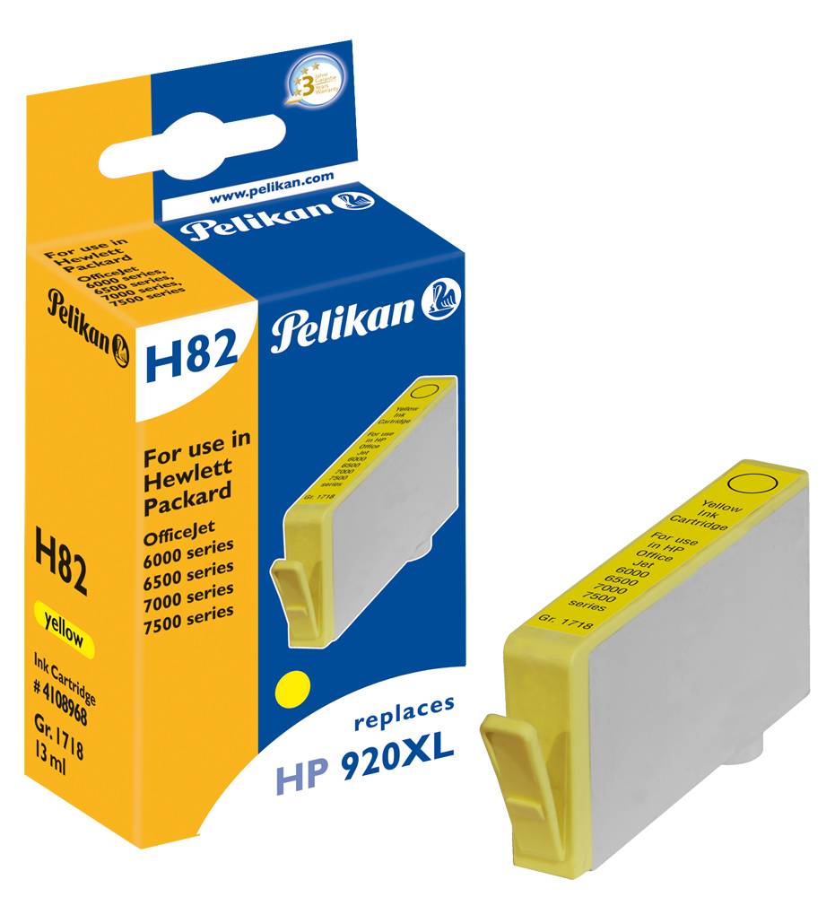 Pelikan H82 - 13 ml - Gelb - kompatibel - Tintenpatrone (Alternative zu: HP 920XL)