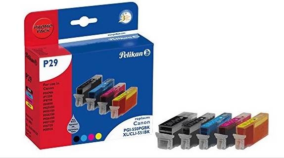 Pelikan P29 Promo pack - 5er-Pack - Schwarz, Gelb, Cyan, Magenta