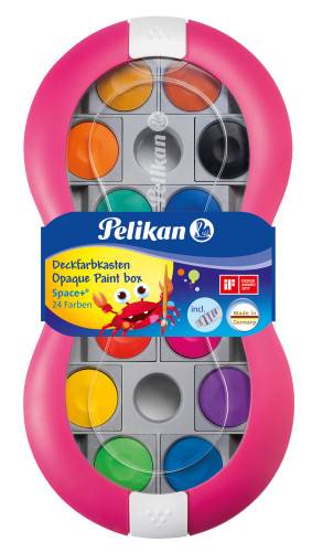 Pelikan Deckfarbkasten Space+ 24, Schwarz, Blau, Braun, Grün, Magenta, Orange, Pink, Rot, Violett, Gelb, 24 Stück(e)
