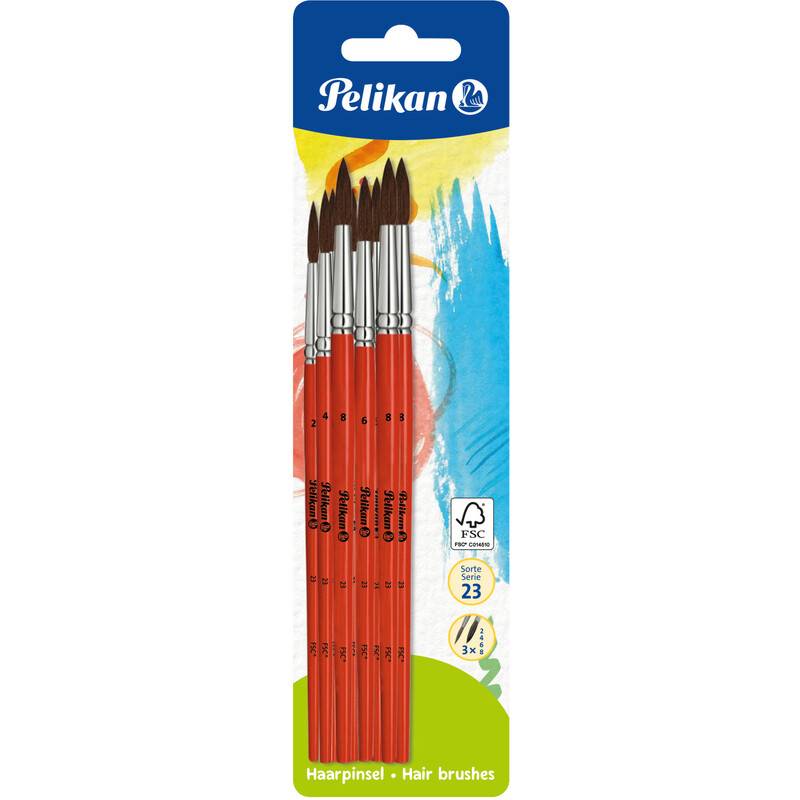 Pelikan Haarpinsel-Set Sorte 23, 12-teilig, sortiert