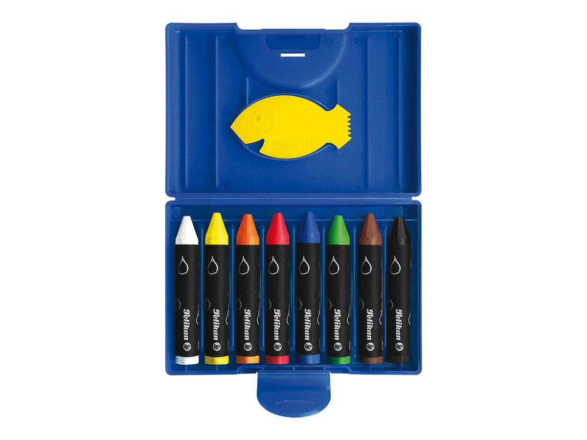 Pelikan 666/8 WL - Farbstift - Wachs - verschiedene Farben (Packung mit 8)
