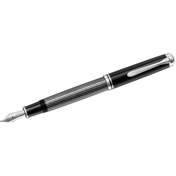 Kolbenfüllhalter Souverän M405 B anthrazit/schwarz/silber Stresemann
