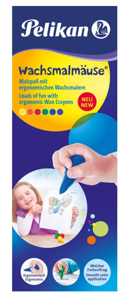 Pelikan 804073, 6 Stück(e), Blau, Grün, Orange, Rot, Violett, Gelb, Mehrfarben, Wachs, Box