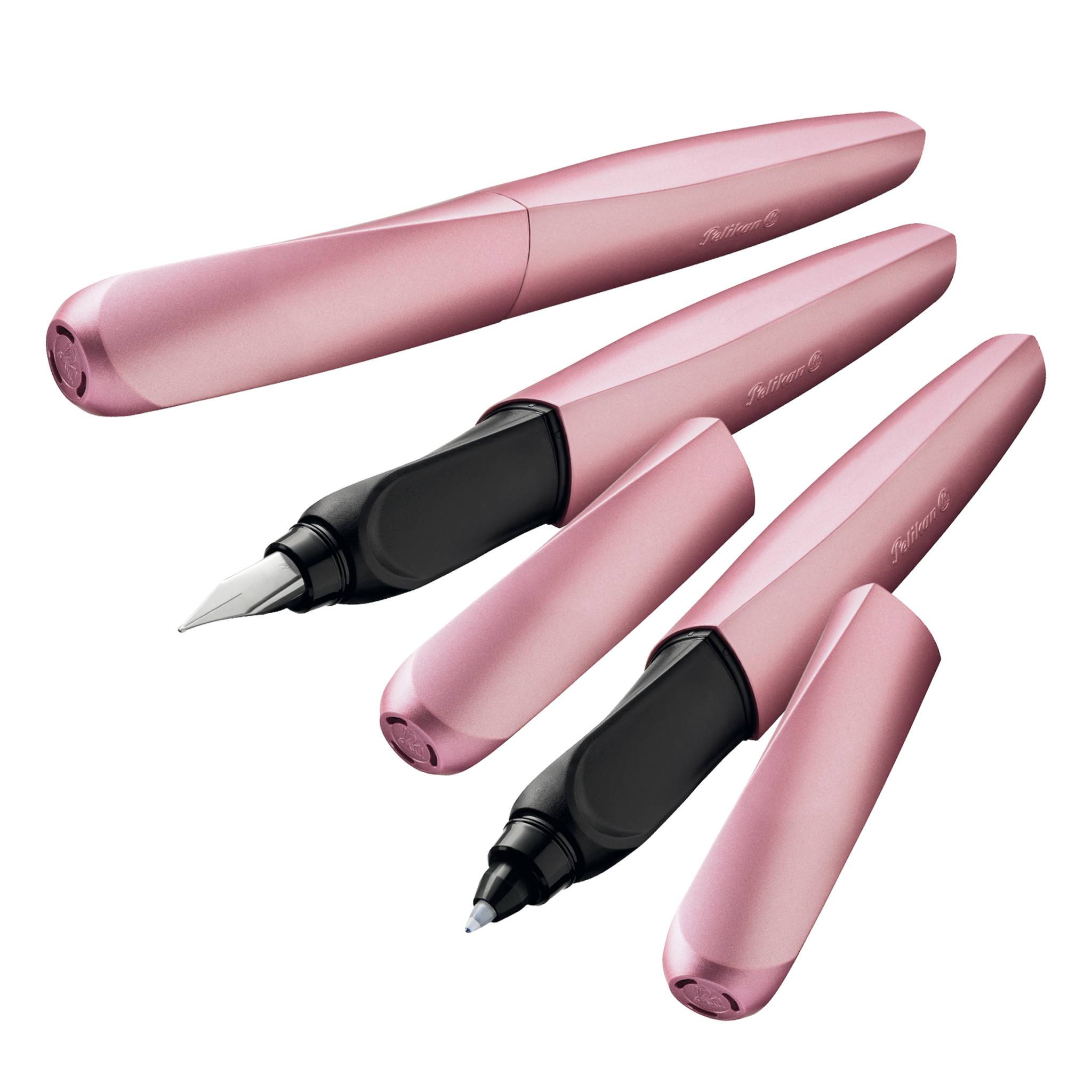 Pelikan 806268, Rose, Kartuschenfüllsystem, Blau, Kursiv nib, Edelstahl, Medium