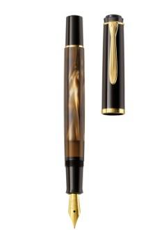 Pelikan M200, Braun, Marmorfarbe, Integriertes Befüllsystem, Rundspitze, Medium, Beidhändig, 1 Stück(e)