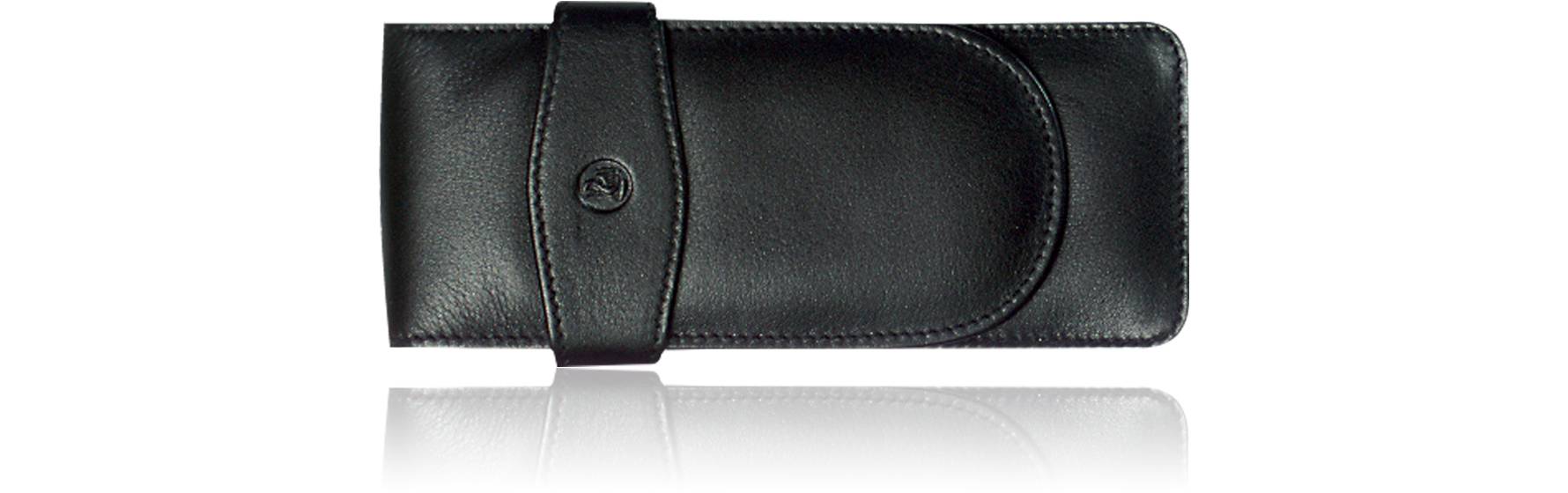 Lederetui Schwarz-Grün für ein Schreibgerät