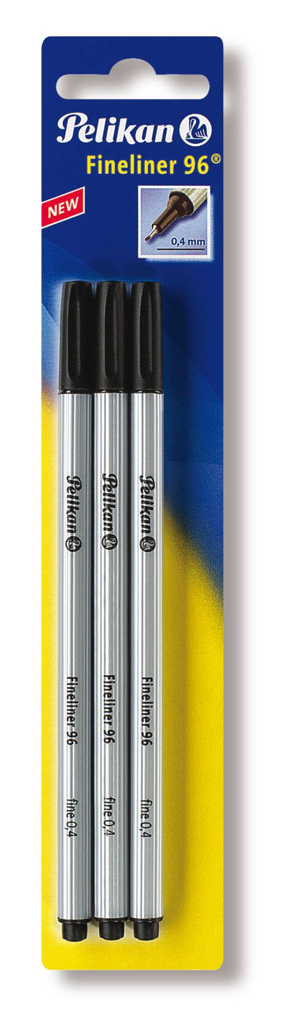 Pelikan 940601, Schwarz, Extrafein, Schwarz, Silber, Rund, 0,4 mm, Deutschland