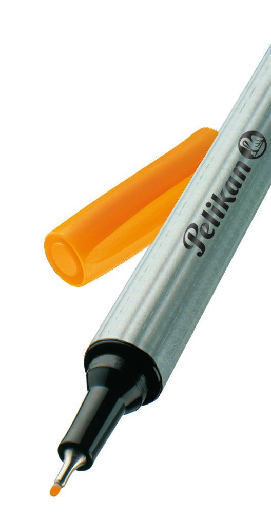 Pelikan 96, Orange, Fein, Orange, Silber, Rund, Metall, 0,4 mm