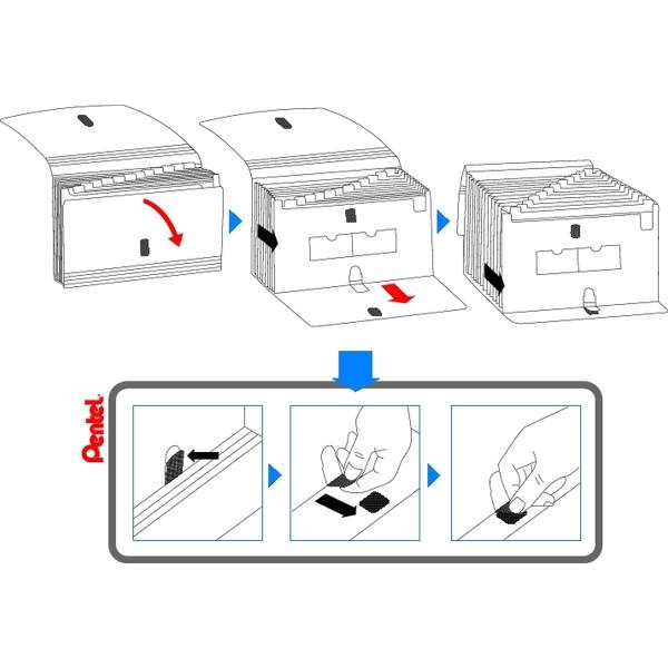 Dokumentenmappe Expanding A4 13 Fächer schwarz