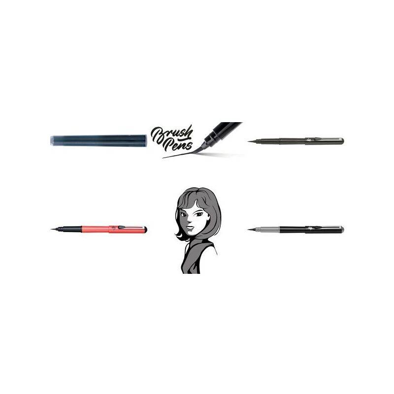 PentelArts Brush Pen Pinselstift, Gehäuse: schwarz