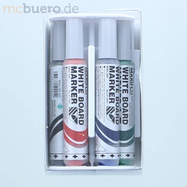 Whiteboardmarker Maxiflo 2,5mm Rundspitze 4 Farben