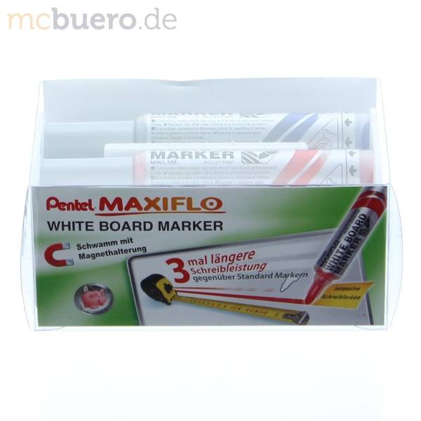 Whiteboardmarker Maxiflo 2,5mm Rundspitze 4 Farben