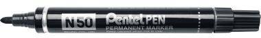 Schwarzer Pentel-Permanentmarker, bezeichnet mit 'N50', horizontal auf weißem Hintergrund dargestellt.