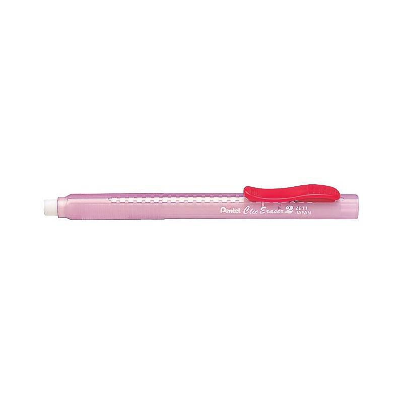 Pentel Radierstift ClicEraser2 ZE11T, rot-transparent