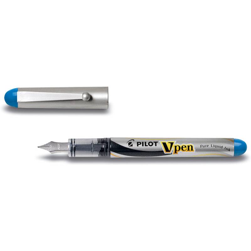 PILOT Einweg-Füllhalter V-Pen Silver, hellblau
