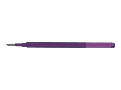 Violetter Eyeliner-Stift mit angespitzter Spitze, horizontal auf weißem Hintergrund dargestellt.