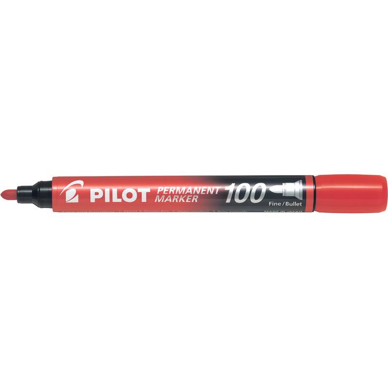 PILOT Permanent-Marker 100, Rundspitze, rot