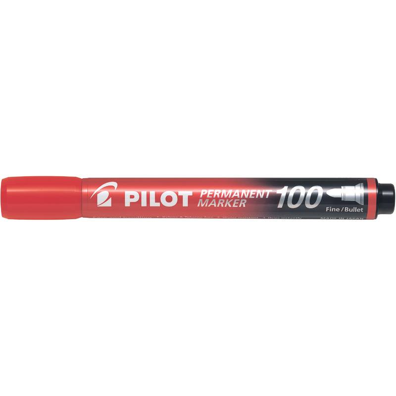 PILOT PEN - Pilot SCA-100-R, Rot, Rundspitze, Schwarz, Rot, Kunststoff, Fein, 4,5 mm