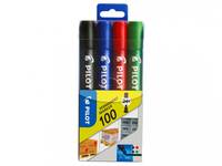 PILOT PEN - Pilot Permanent Marker 100, 4 Stück(e), Mehrfarbig, Mehrfarbig, 4,5 mm, 1 mm