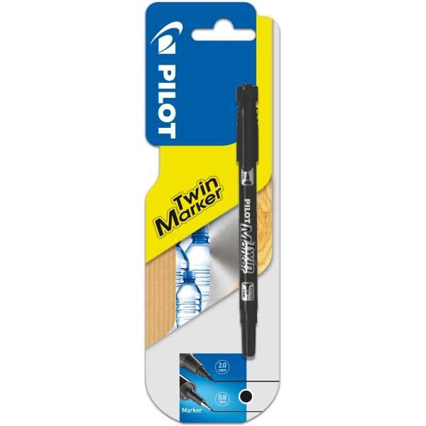 Permanentmarker Twin-Marker fein Begreen 0,4+0,5 mm schwarz Blister mit 1 Stück