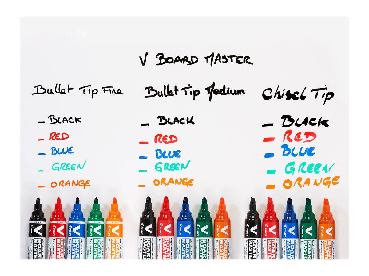 PILOT PEN - Pilot V Board Master Begreen - Textmarker - für Whiteboard - Schwarz, Rot, Blau, Grün, Orange - farbstoffbas