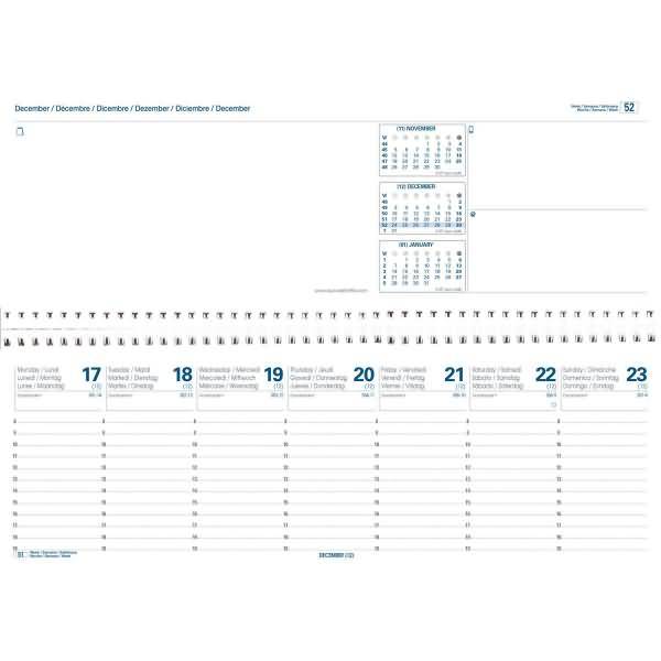 Tischkalender Agendascop 30x10cm Impala schwarz 2025
