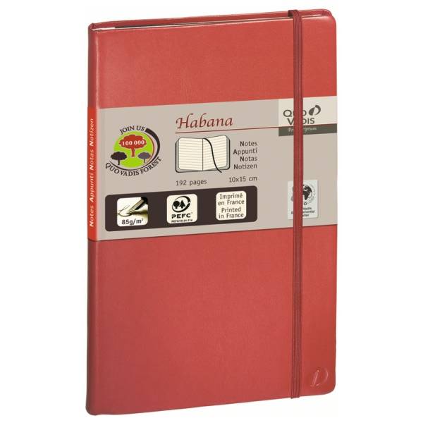 Notizbuch Habana 160x240mm liniert rot