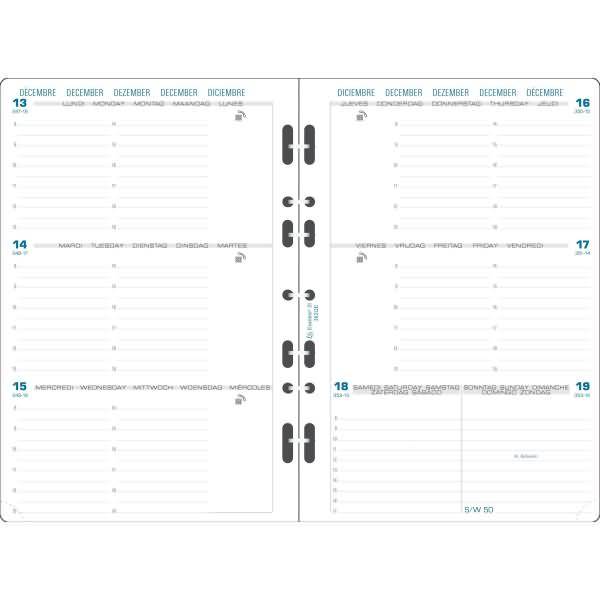 Kalender-Einlage Exatime 21 14,2x21cm 1 Woche/2 Seiten waagrecht 2027