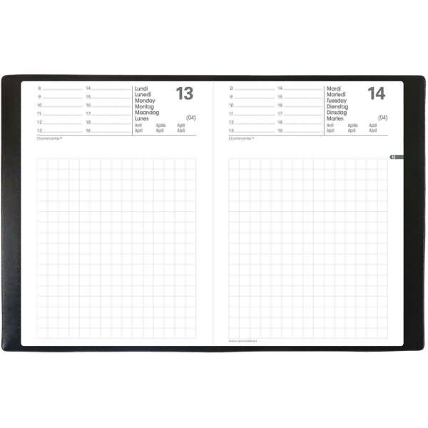 Kalender Maor 8,5x13cm Velcro schwarz 2026