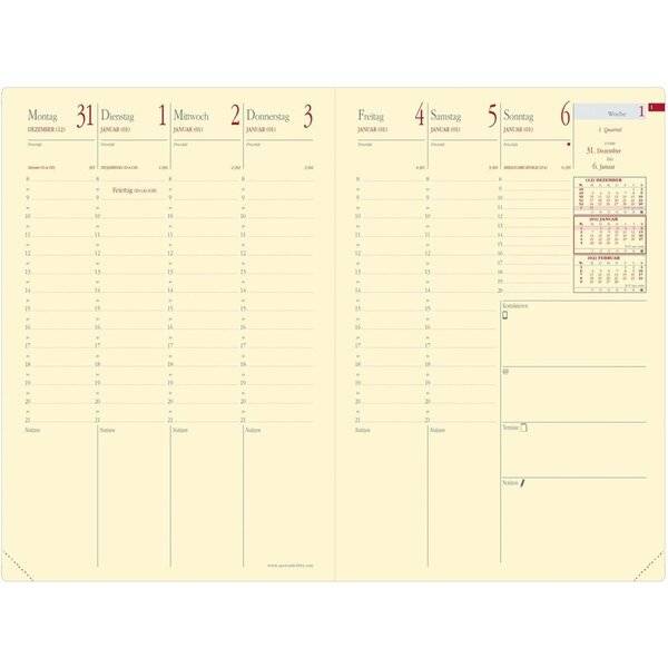 Buchkalender Minister Prestige 16x24cm Montebello schwarz 2027