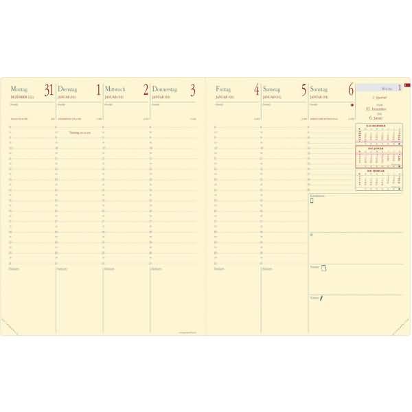 Buchkalender Pre Prestige 21x27cm Impala schwarz 2026