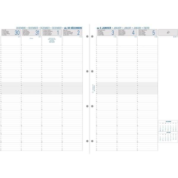 Timer Einlage 1 Woche auf 2 Seiten senkrecht 21x29,7cm 2025