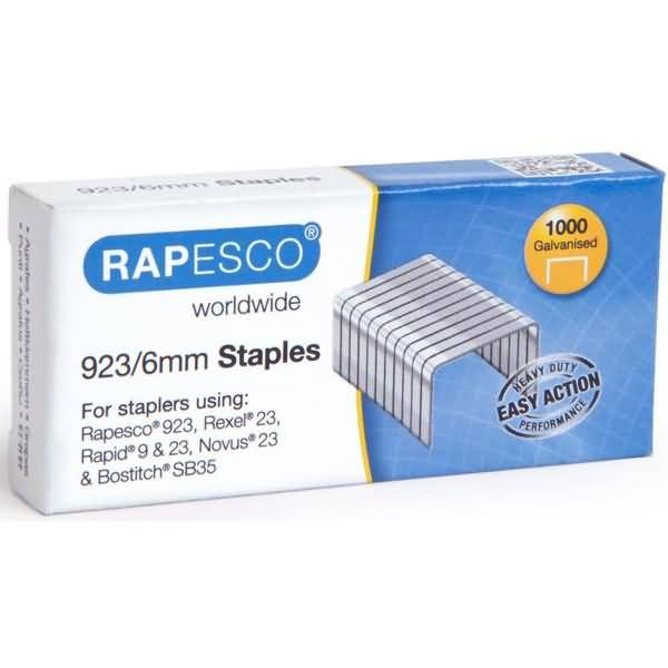 Rapesco 923/6mm, Klammerpack, 923/6, 6 mm, 1000 Heftklammern, Metall, Silber