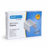 Rapesco 923/10mm Heftklammerbox, zeigt eine Packung mit 1.500 Heftklammern für kompatible Hefter.