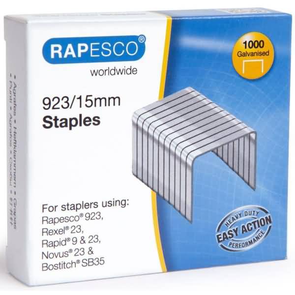 Rapesco 1239, Klammerpack, 1,5 cm, 1000 Heftklammern, Stahl, Aluminium