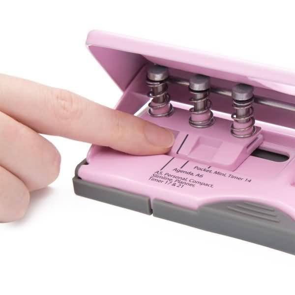 Terminplaner-Locher 6-fach verstellbar Rosa