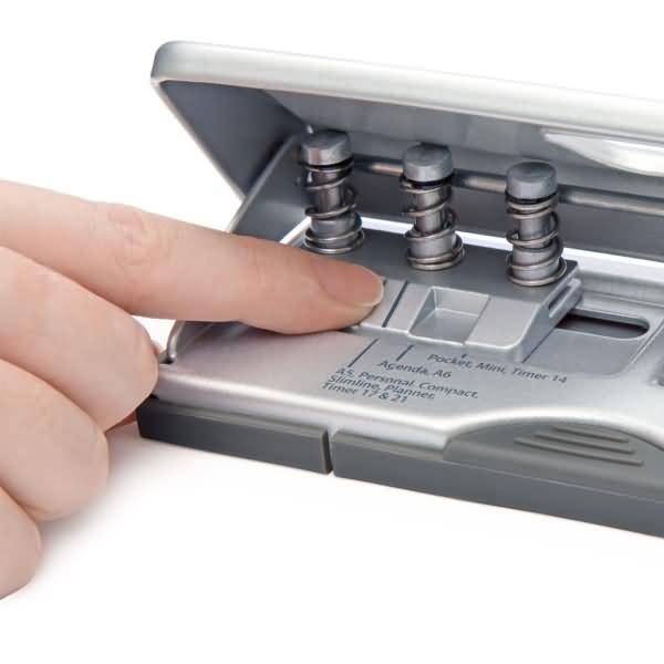 Terminplaner-Locher 6-fach verstellbar Silber