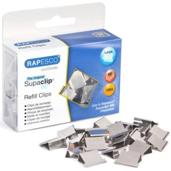 Dokumentenclips Supaclip 60 Edelstahl VE=100 Stück