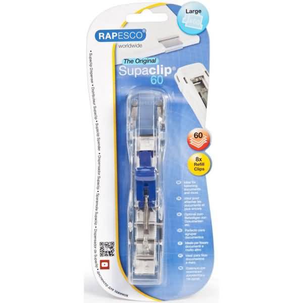 Klammernspender Supaclip 60 transparent incl. 8 Clips in mehreren Farben