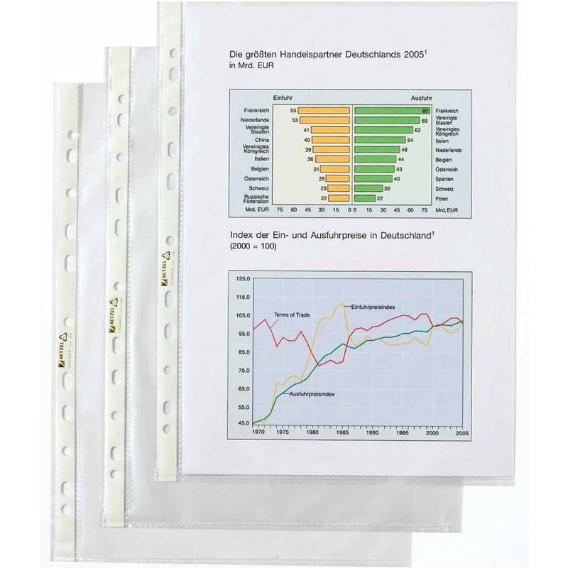HETZEL Prospekthülle Economic, A5, PP, genarbt, 0,05 mm