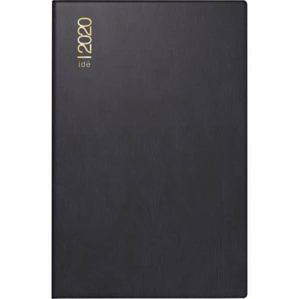 Taschenkalender 7,2x11,2cm 1 Woche/Seite Kunststoff schwarz 2020