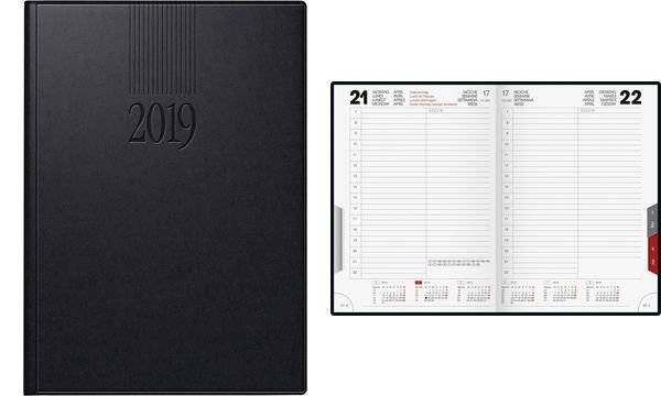 rido idé Buchkalender ROMA 1 Balacron, 2019, schwarz (6280099)