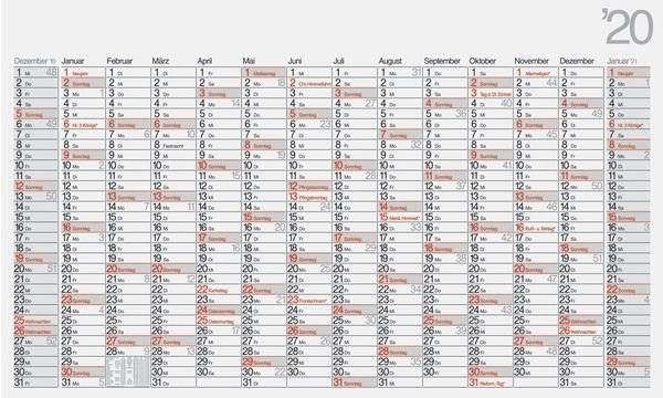 rido idé Wandkalender Plakatkalender Office II, 2020 (6280162)